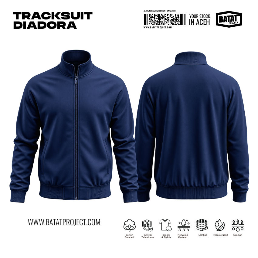 Jaket Tracksuit Diadora Navy
