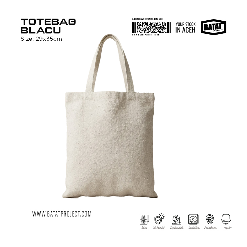 Totebag Bahan Blacu 29x35cm