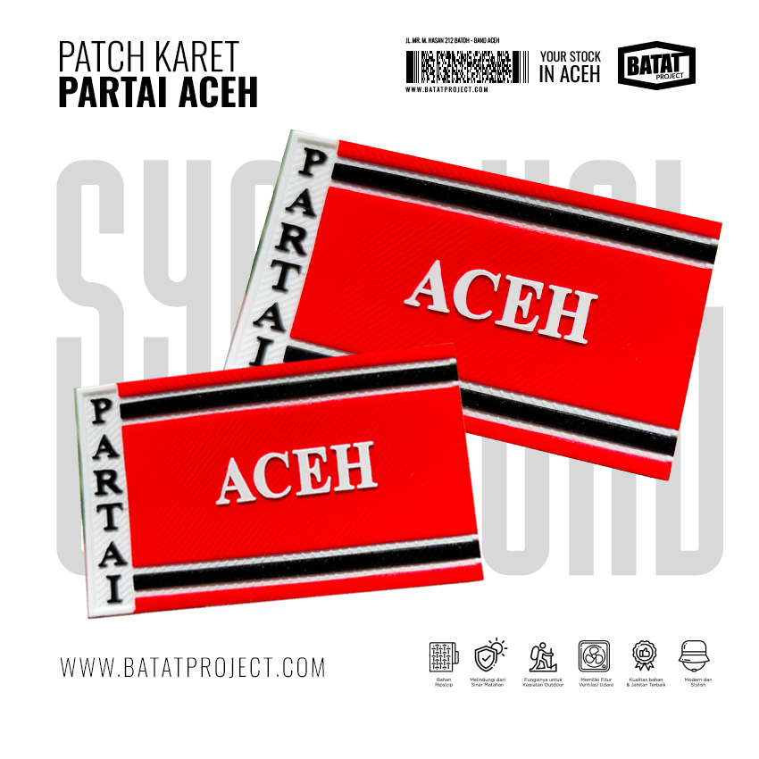 Patch Karet Partai Aceh 7x4cm