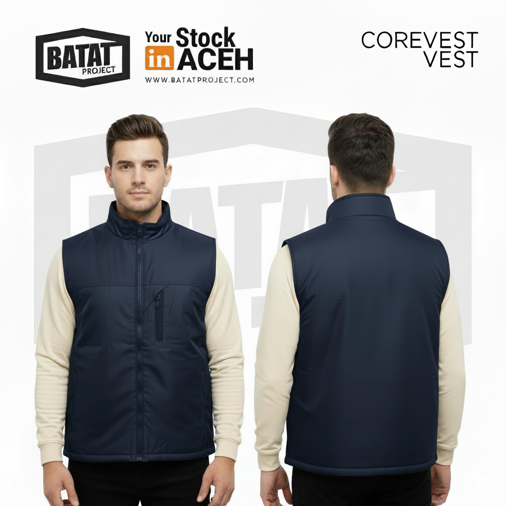 Rompi Covervest Taslan Dongker Furing Cotton