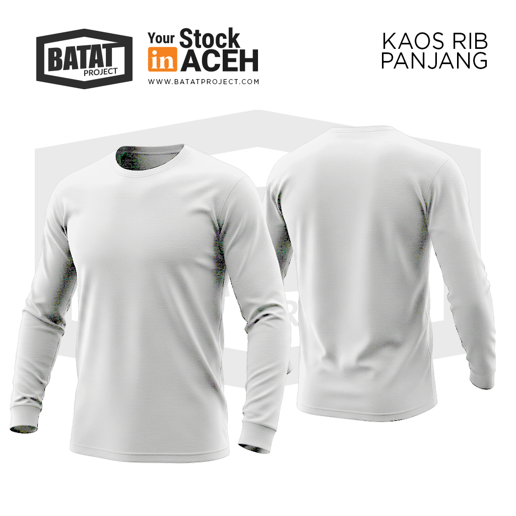 Kaos Rib Panjang - Putih Tulang