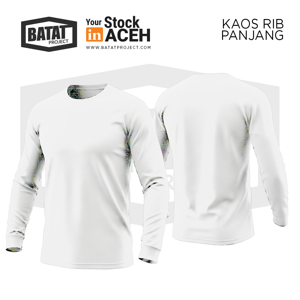 Kaos Rib Panjang - Putih