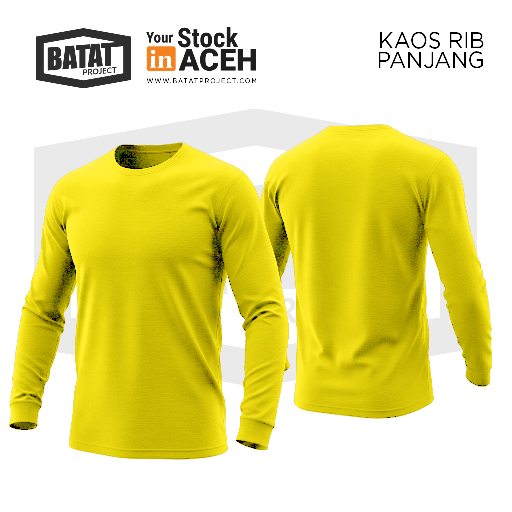 Kaos Rib Panjang - Kuning 