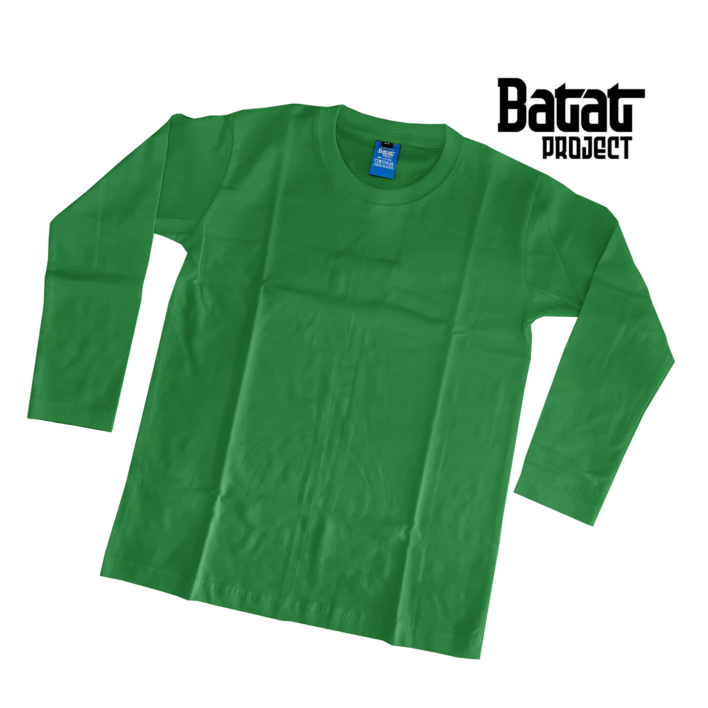 0046// Kaos Cotton Combed 30 Hijau Fuji Panjang