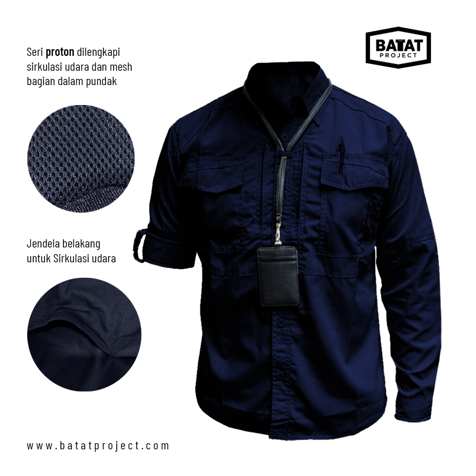 Kemeja Tactical Proton Dongker LS