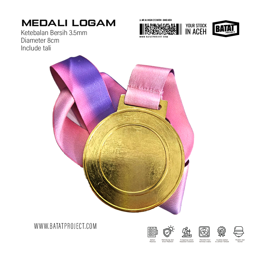Medali Logam Polos (Bulat)