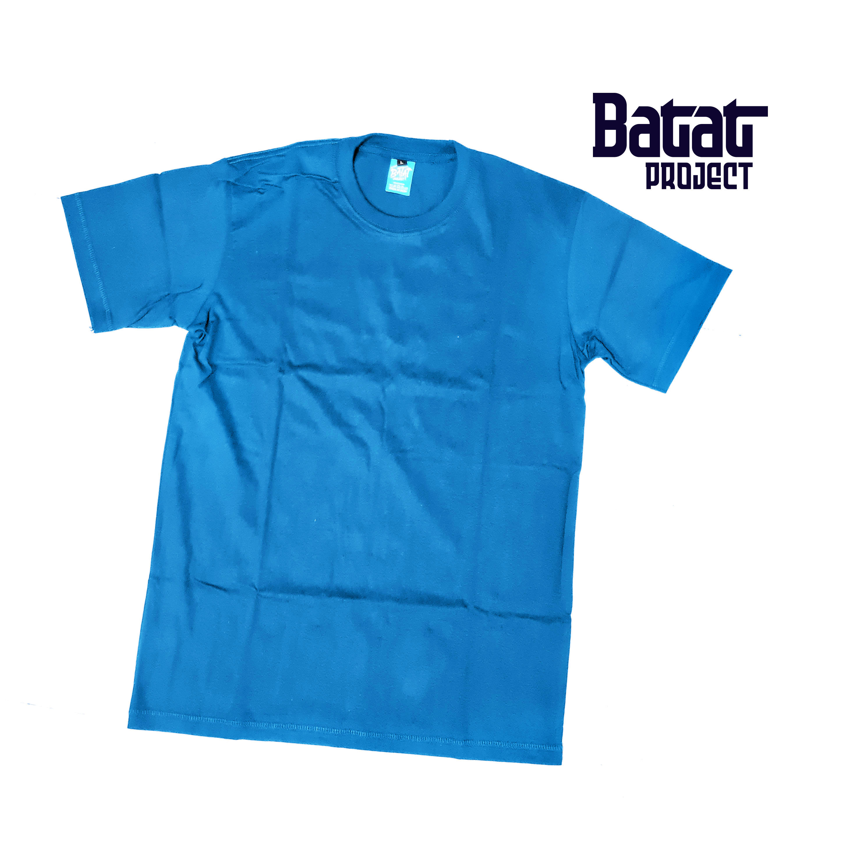 0012 // Kaos Cotton Combed 24s Biru Turkish Pendek