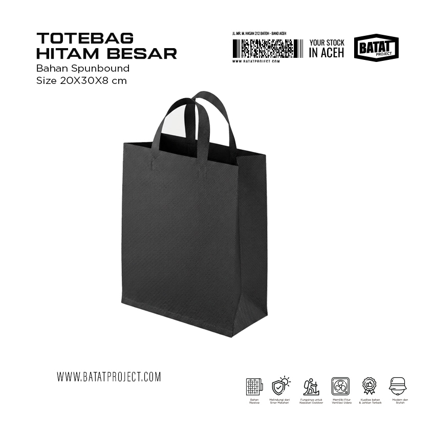 Tas Spunbound Hitam 20x30x8cm